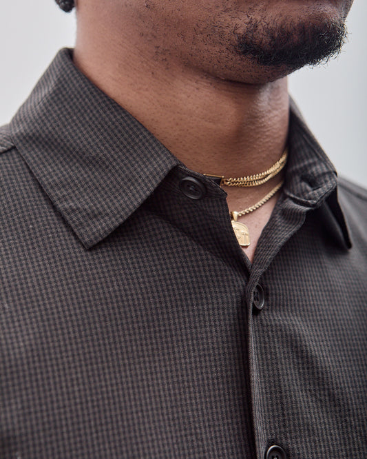 Flat Hem Shirt, Worsted Wool Check