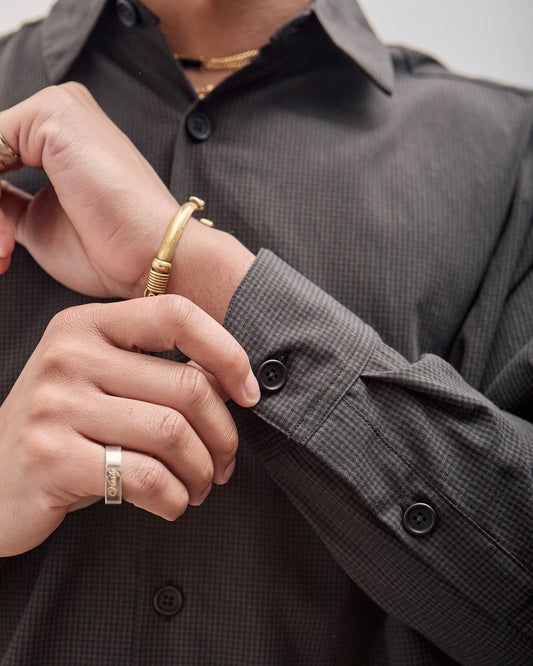 Flat Hem Shirt, Worsted Wool Check