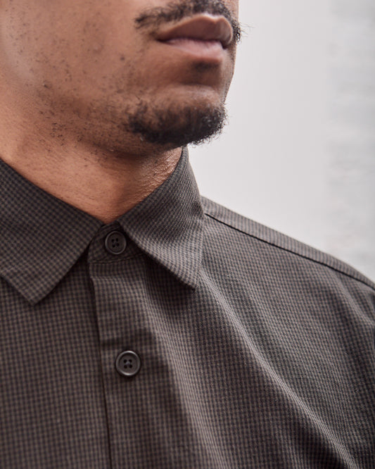 Flat Hem Shirt, Worsted Wool Check