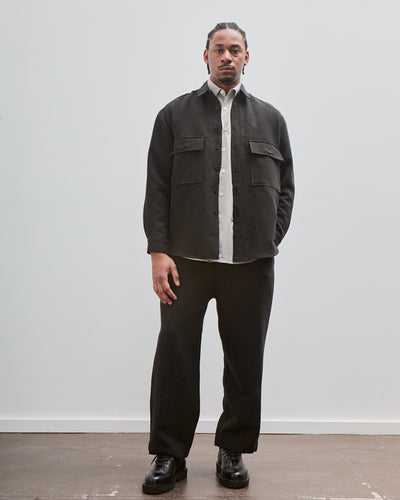 Big Shirt, Wool Linen Herringbone