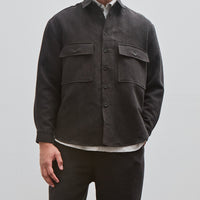 Big Shirt, Wool Linen Herringbone
