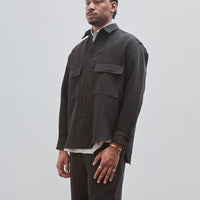 Big Shirt, Wool Linen Herringbone
