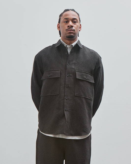 Big Shirt, Wool Linen Herringbone