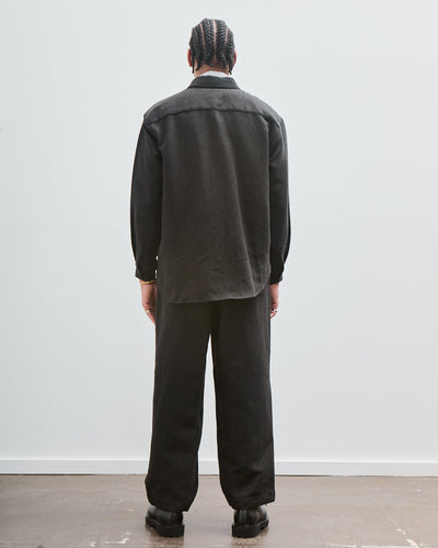 Big Shirt, Wool Linen Herringbone