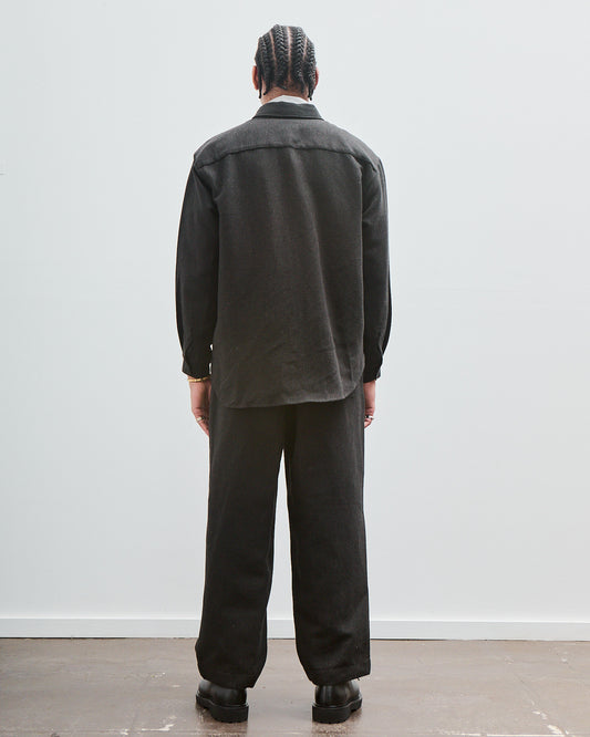 Big Shirt, Wool Linen Herringbone