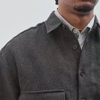 Big Shirt, Wool Linen Herringbone