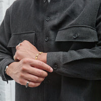 Big Shirt, Wool Linen Herringbone