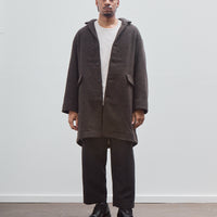 Big Coat, Dark Brown Brushed Wool Coating