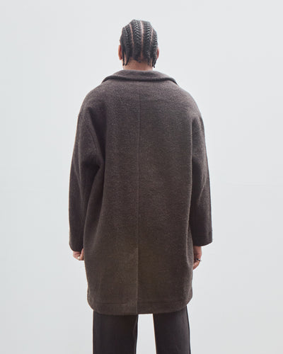 Big Coat, Dark Brown Brushed Wool Coating