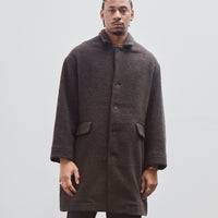 Big Coat, Dark Brown Brushed Wool Coating
