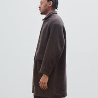 Big Coat, Dark Brown Brushed Wool Coating