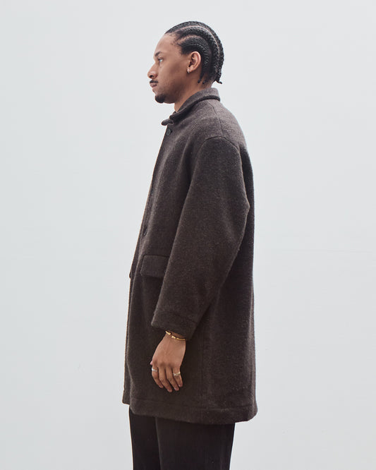 Big Coat, Dark Brown Brushed Wool Coating