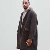 Big Coat, Dark Brown Brushed Wool Coating