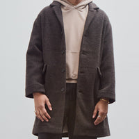 Big Coat, Dark Brown Brushed Wool Coating