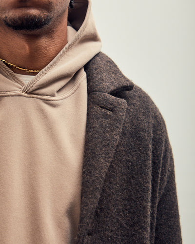 Big Coat, Dark Brown Brushed Wool Coating