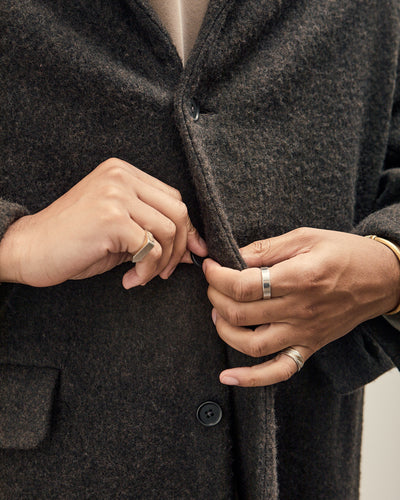 Big Coat, Dark Brown Brushed Wool Coating