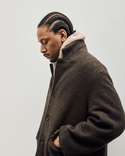 Big Coat, Dark Brown Brushed Wool Coating