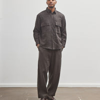 Evan Kinori Big Shirt, Black/Brown Check