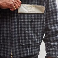 Evan Kinori Zip Jacket Two, Navy/Grey