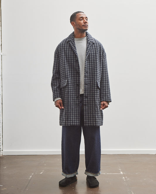 Evan Kinori Big Coat, Navy/Grey