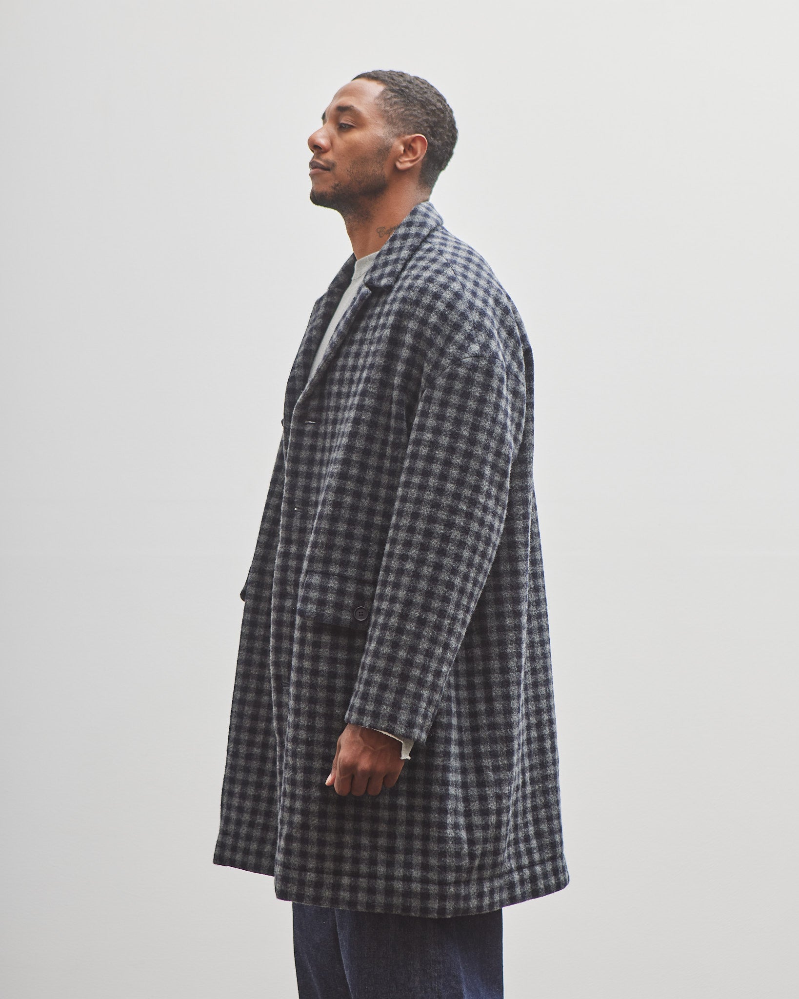 ジャケット・アウター EVAN KINORI 25SS Big Coat Evan Kinori Big Coat, Navy/Grey – Glasswing