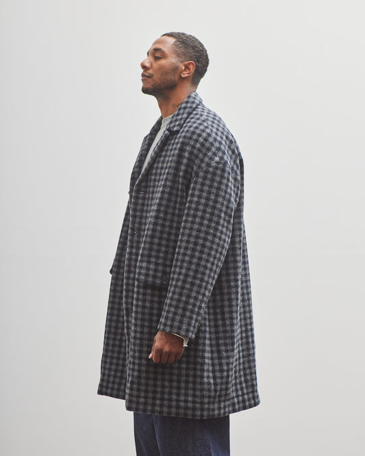 Evan Kinori Big Coat, Navy/Grey