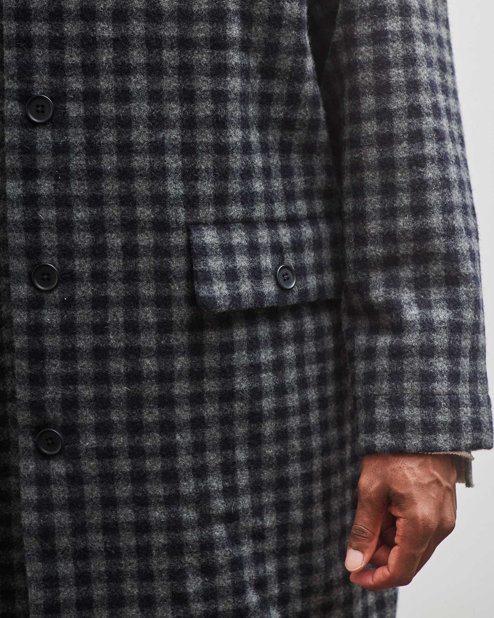 Evan Kinori Big Coat, Navy/Grey – Glasswing