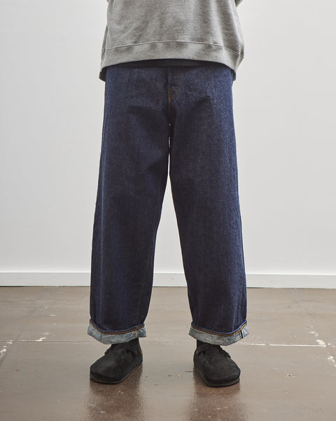 evan kinori × orSlow Wide Leg Jean Evan Kinori x orSlow Wide Leg Denim, Indigo – Glasswing