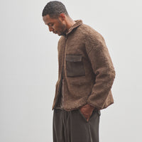 Evan Kinori Fleece Jacket, Undyed Brown