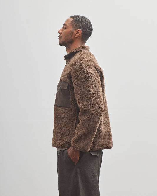 Evan Kinori Fleece Jacket, Undyed Brown