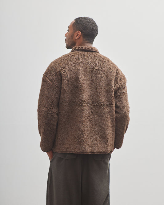 Evan Kinori Fleece Jacket, Undyed Brown