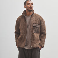 Evan Kinori Fleece Jacket, Undyed Brown