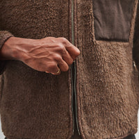 Evan Kinori Fleece Jacket, Undyed Brown