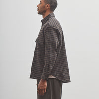 Evan Kinori Big Shirt, Black/Brown Check