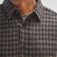 Evan Kinori Big Shirt, Black/Brown Check