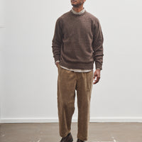 Evan Kinori Crewneck Sweater, Brown Donegal