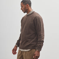 Evan Kinori Crewneck Sweater, Brown Donegal