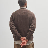 Evan Kinori Crewneck Sweater, Brown Donegal