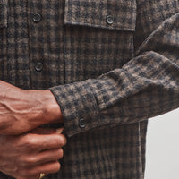 Evan Kinori Big Shirt, Black/Brown Check