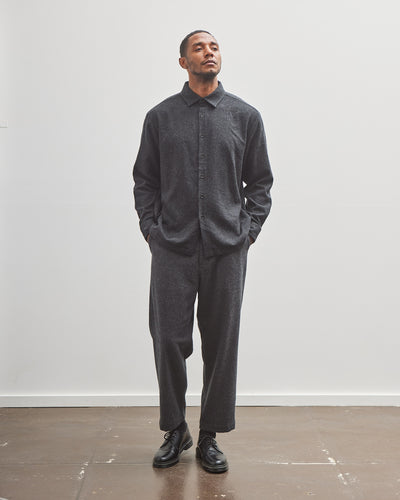 Evan Kinori Flat Hem Shirt, Charcoal