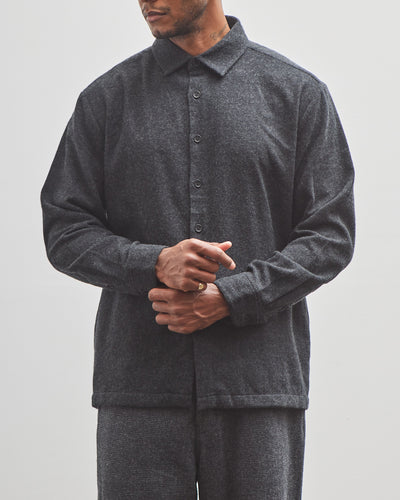 Evan Kinori Flat Hem Shirt, Charcoal