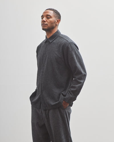 Evan Kinori Flat Hem Shirt, Charcoal