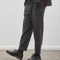 Evan Kinori Single Pleat Pant, Charcoal/Black