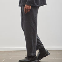 Evan Kinori Single Pleat Pant, Charcoal/Black