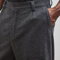 Evan Kinori Single Pleat Pant, Charcoal/Black