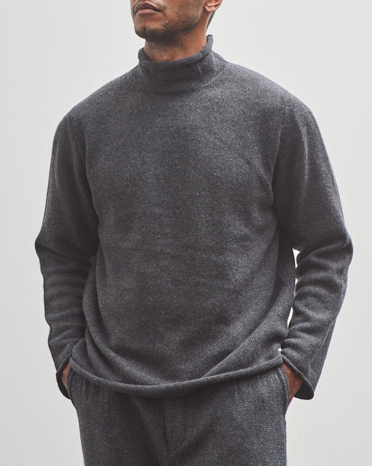 Evan Kinori Rollneck Sweater, Charcoal