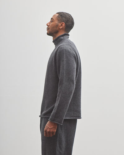 Evan Kinori Rollneck Sweater, Charcoal