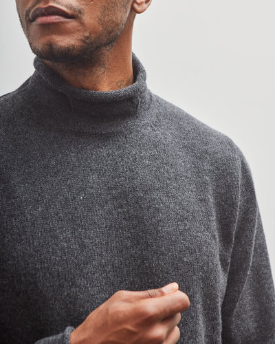 Evan Kinori Rollneck Sweater, Charcoal