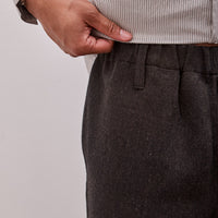 Elastic Pant, Wool Linen Herringbone