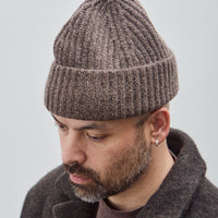 Knit Hat, Brown Wool Melange